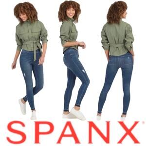 SPANX Distressed Ankle Skinny‎ Jean/Jegging Medium Wash Size Womens M Medium